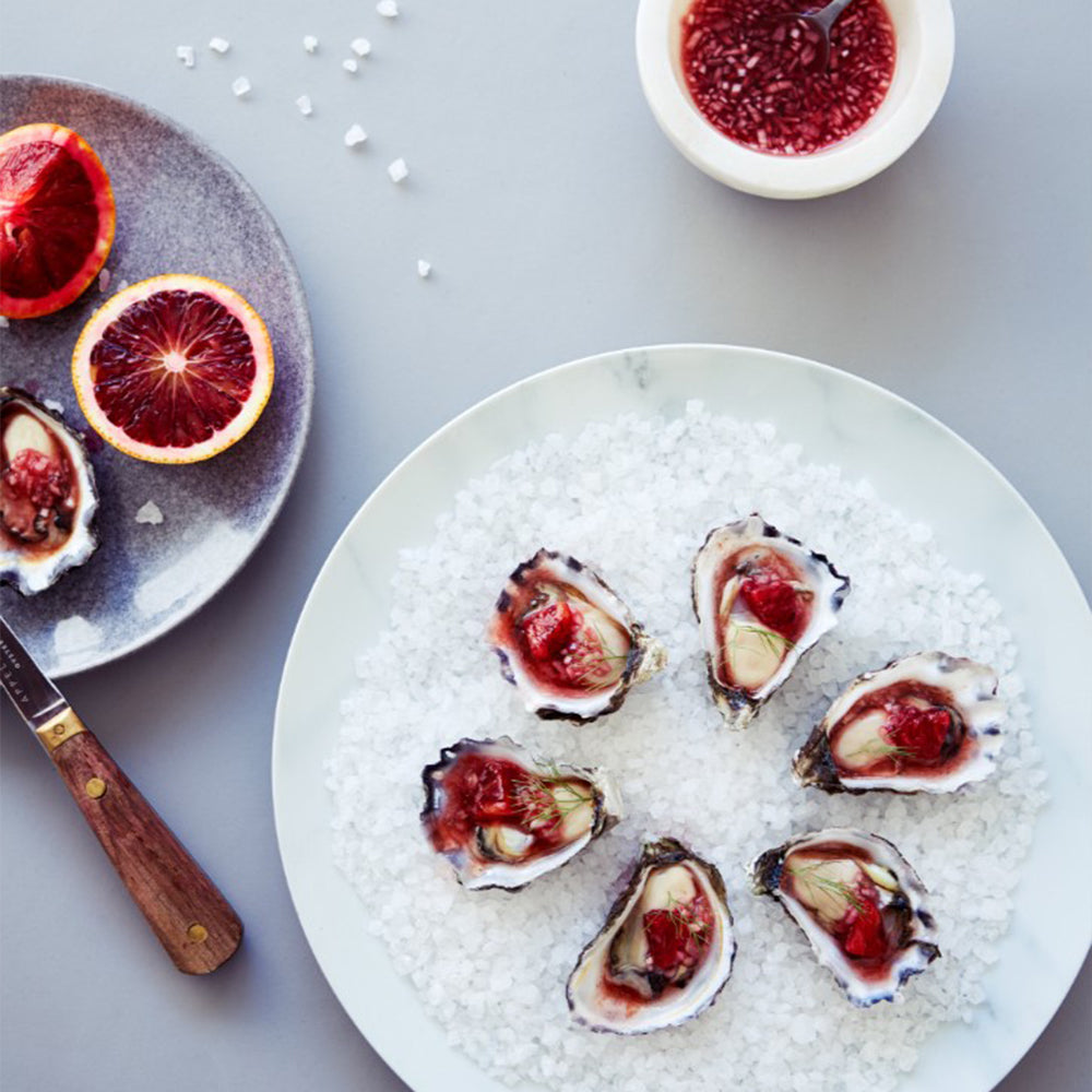 Fresh Oysters With Blood Orange Vinaigrette